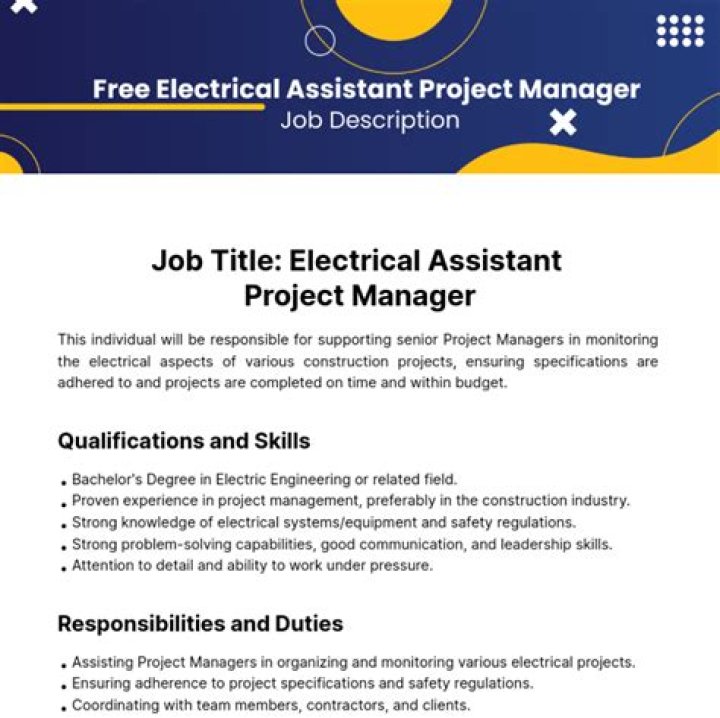 Electrical Manager Job Description PDF: Full Role Overview