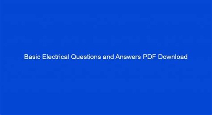 Electrical Questions and Answers PDF: Expert Answers for Every Issue