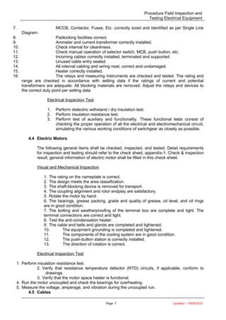 Electrical Testing Procedure PDF: Step-by-Step Guide