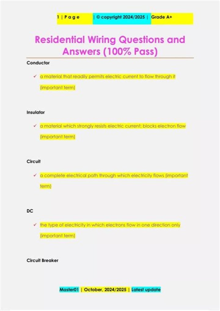 Electrical Wiring Questions and Answers PDF – Expert Guide