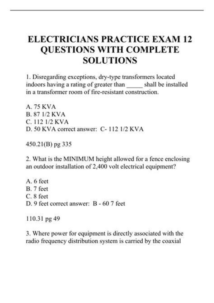 Electrician Test Questions and Answers PDF – Master Your Exam