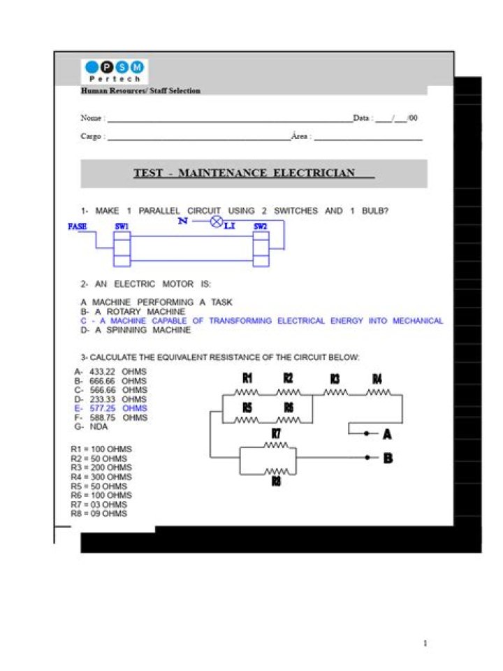 Electrician Test Questions PDF: Free Practice Exam PDFs