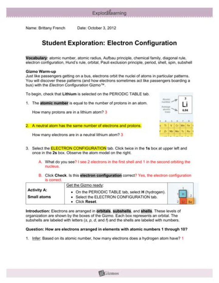 Electron Configuration Gizmo Answer Key PDF – Instant Download