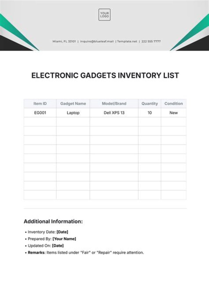 Complete Electronic Equipment List PDF – Download Now
