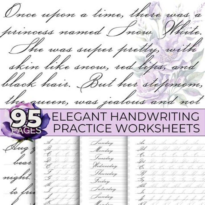 Elegant Cursive Handwriting Worksheet PDF – Practice Stylish Lettering