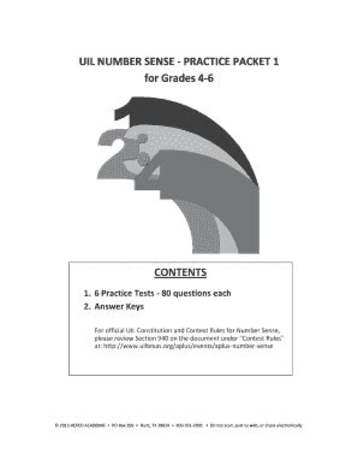 Elementary Number Sense Test PDF – Instant Download