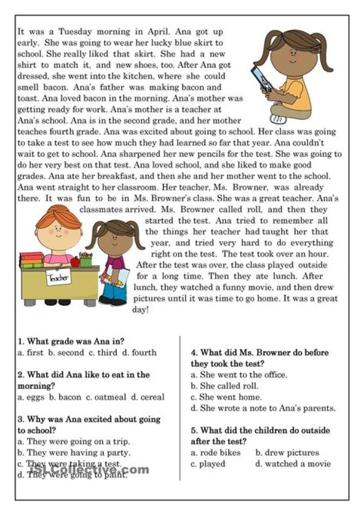 Elementary Reading Comprehension Test PDF: Instant Download