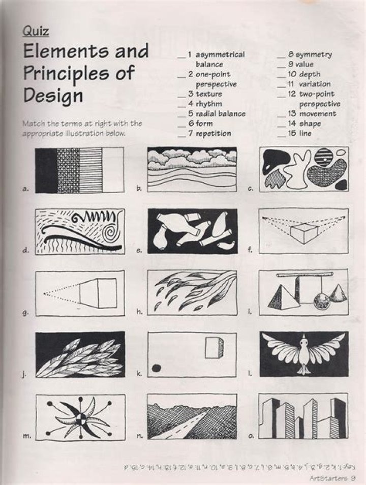 Free Printable Elements of Design Worksheets PDF for Art & Design Students