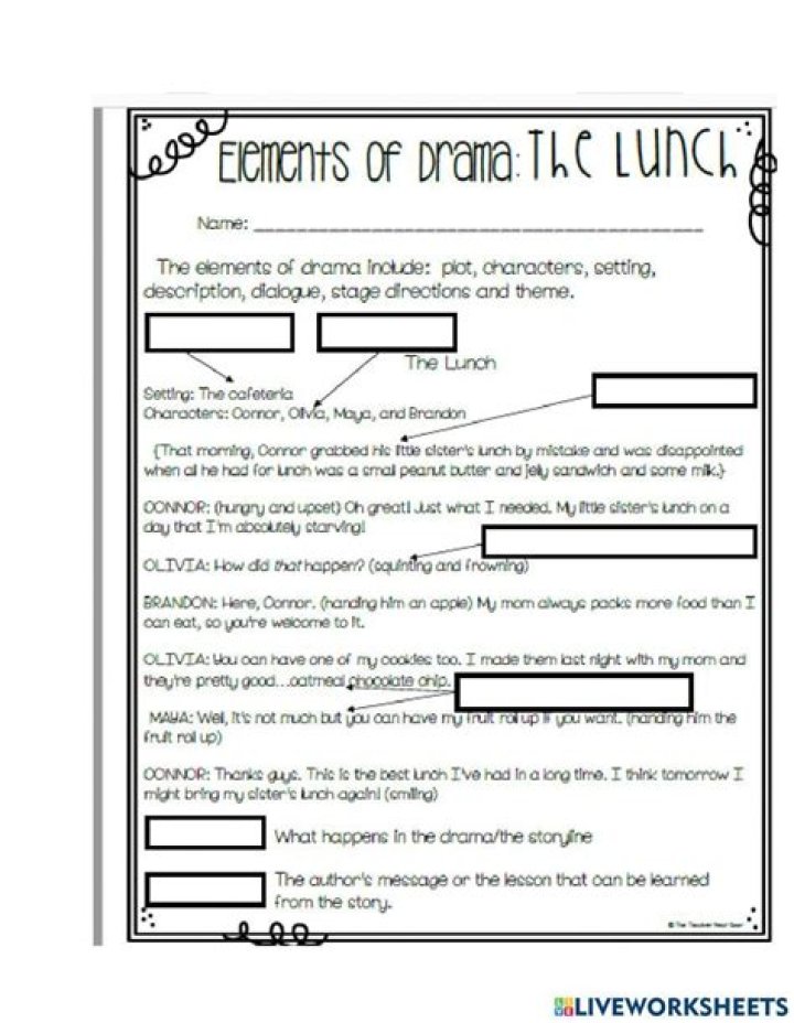 Elements of Drama Worksheets PDF for Effective Classroom Learning