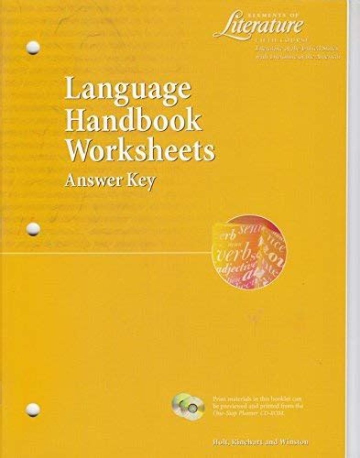 Elements of Literature: Language & Worksheet Answer Key PDF