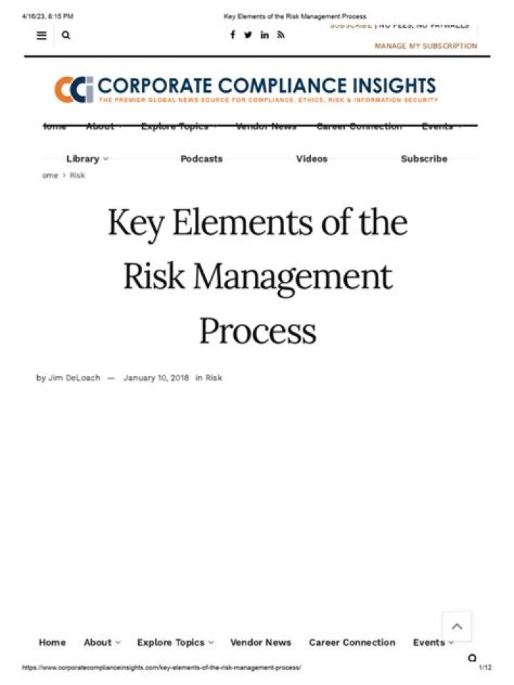 Essential Elements of Risk Management PDF for Secure Decision-Making