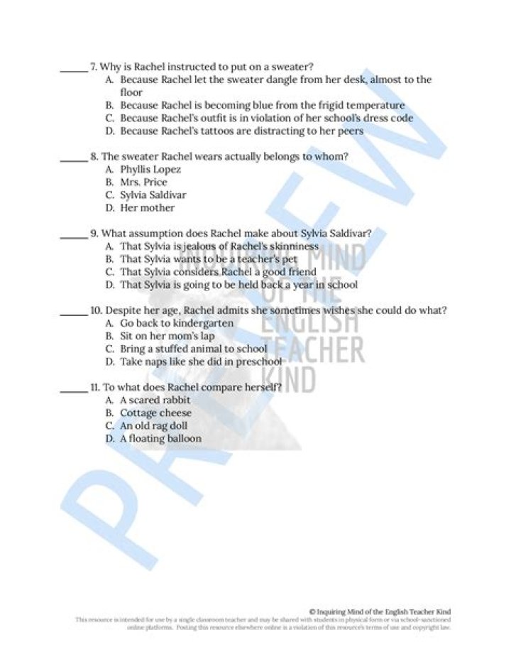 Eleven by Sandra Cisneros Worksheets PDF – Free Printable Study Materials
