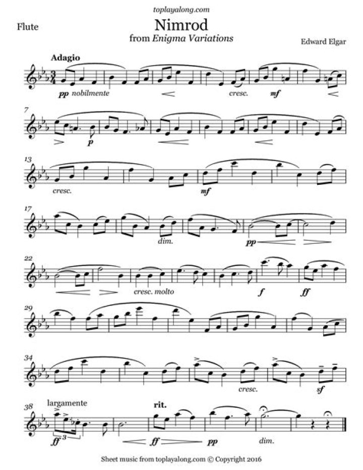 Elgar Nimrod Sheet Music PDF – Download Free Full Scores & Chords