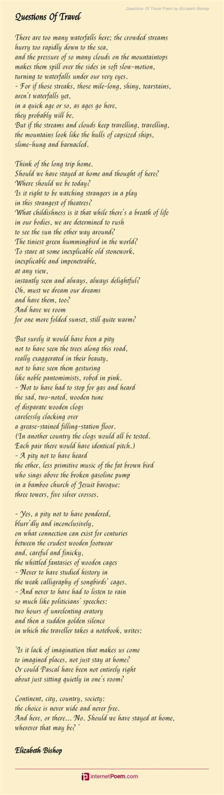 Elizabeth Bishop’s Travel Questions Explored in PDF