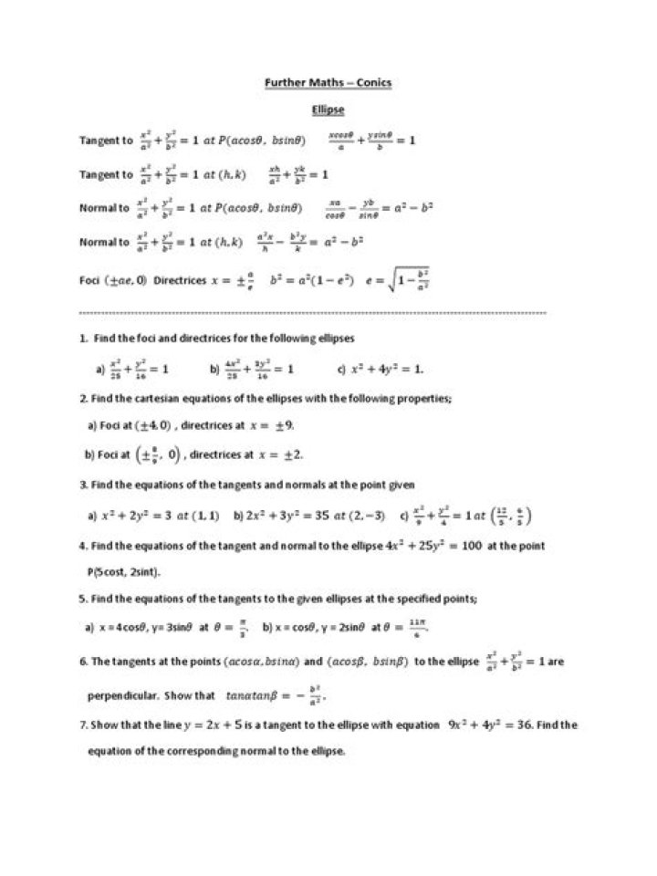 Ellipse Questions & Answers PDF: Expert Guide & Practice Problems