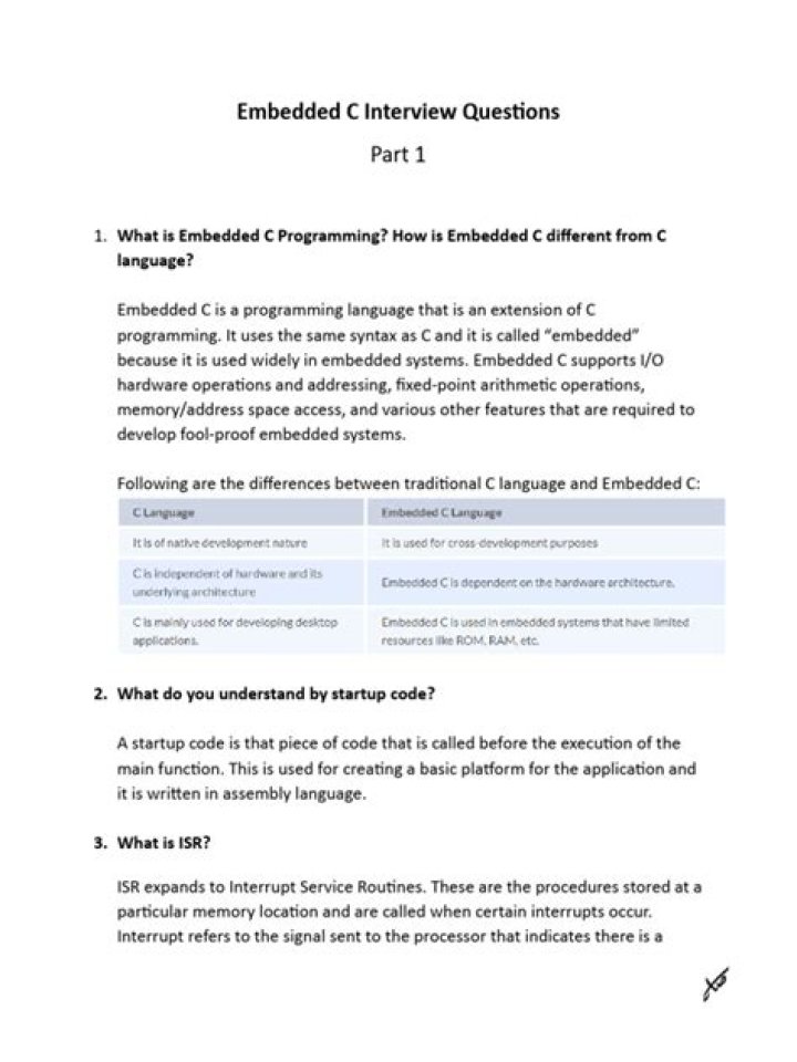 Embedded C Interview Questions PDF for Job Prep