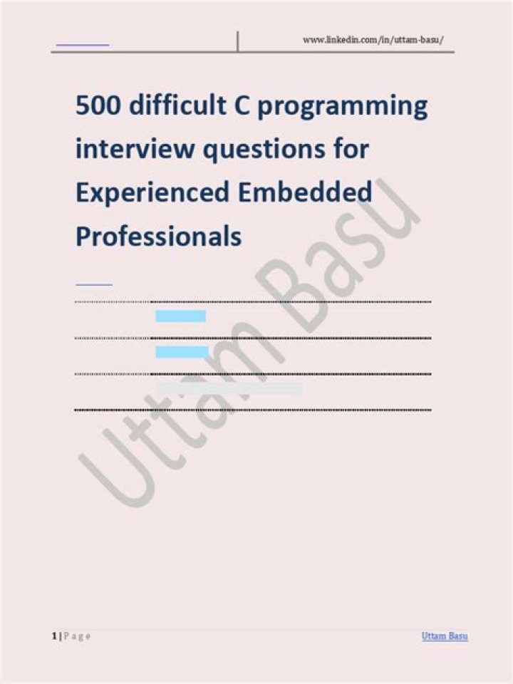 Top Embedded C Interview Questions PDF for Job Success