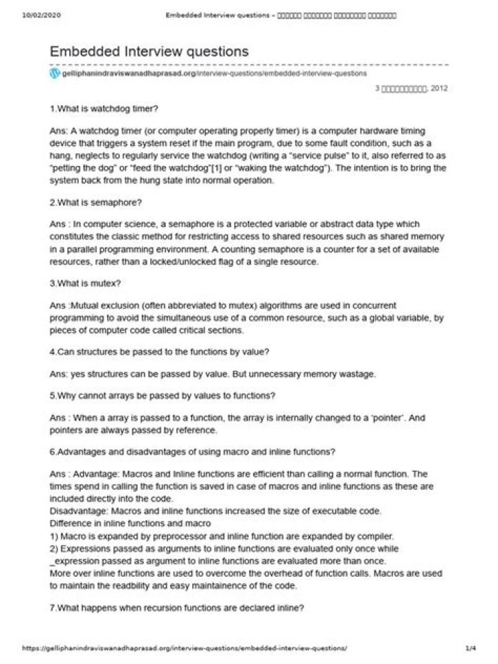 Top Embedded Systems Interview Questions PDF for Job Success