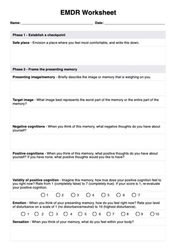 EMDR Preparation Worksheet PDF – Ready for Your Therapy Session