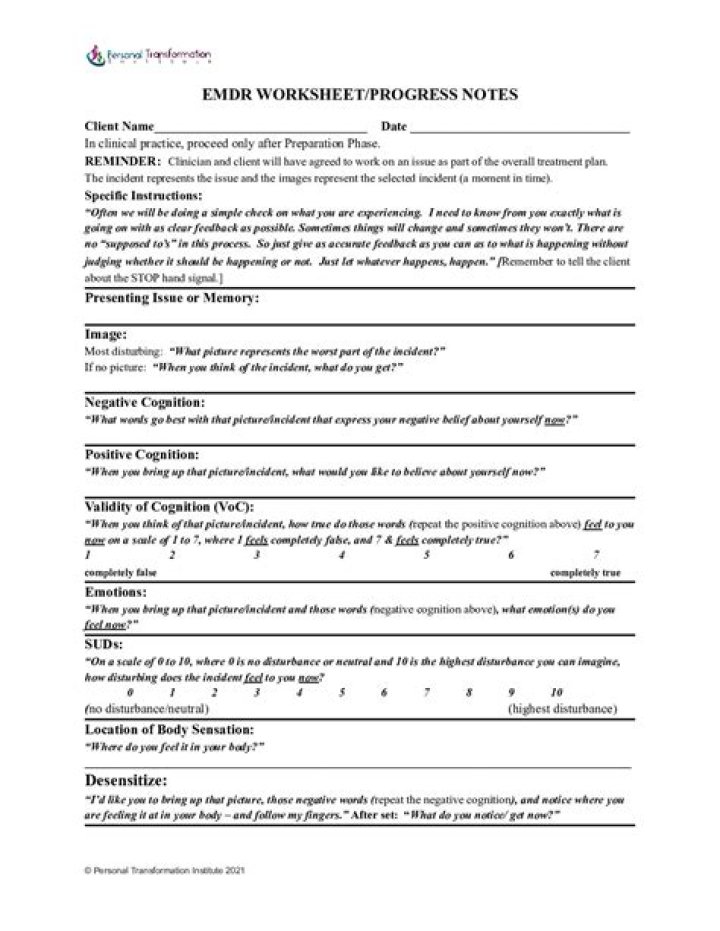 Free EMDR Worksheets PDF – Download Instant Healing Tools