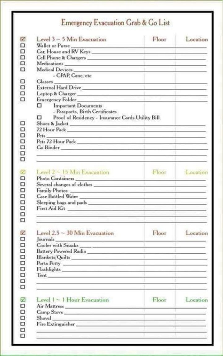 Emergency Evacuation Grab & Go List PDF – Instant Preparedness Guide