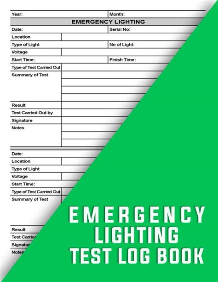 Emergency Lighting Test Log Book PDF – Complete Compliance Record