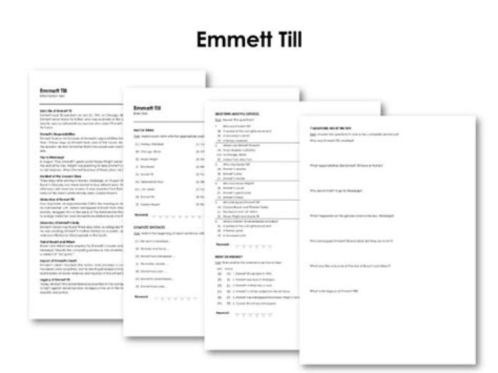 Emmett Till Worksheet PDF – Free Download & Teaching Resources