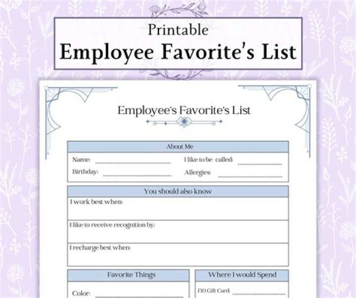 Employee Favorite Things List PDF Free – Download Now