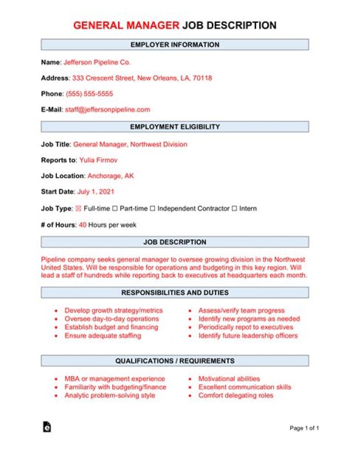 Employee Relations Manager Job Description PDF – Full Guide