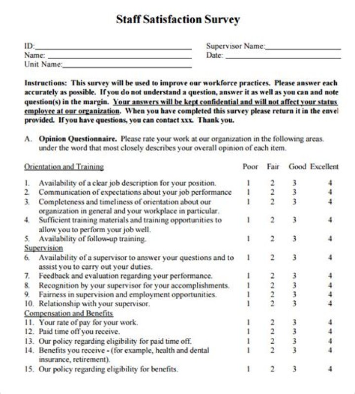 Employee Satisfaction Survey Questions PDF for Better Feedback