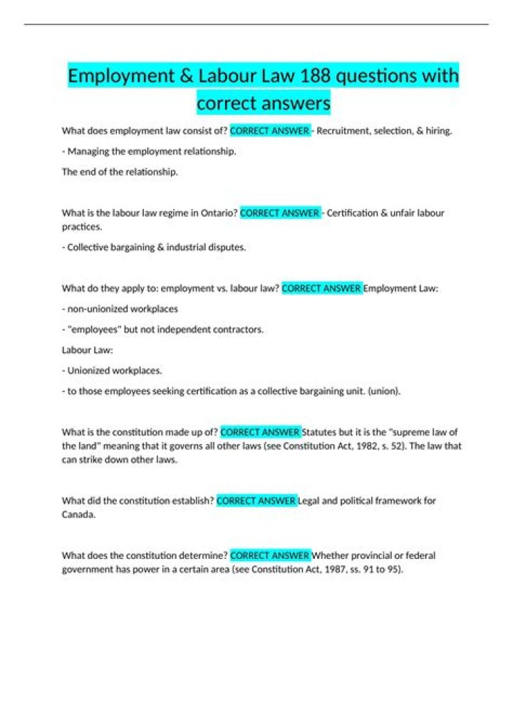 Employment Law Questions & Answers PDF: Expert Guide