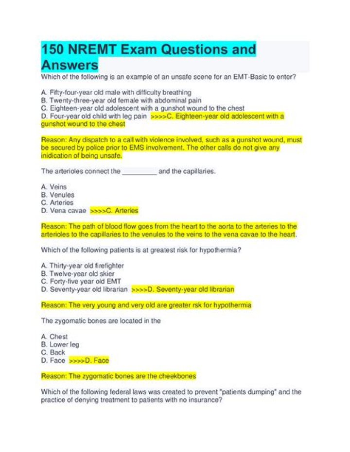 EMT Exam Questions and Answers PDF – Best Prep Resource