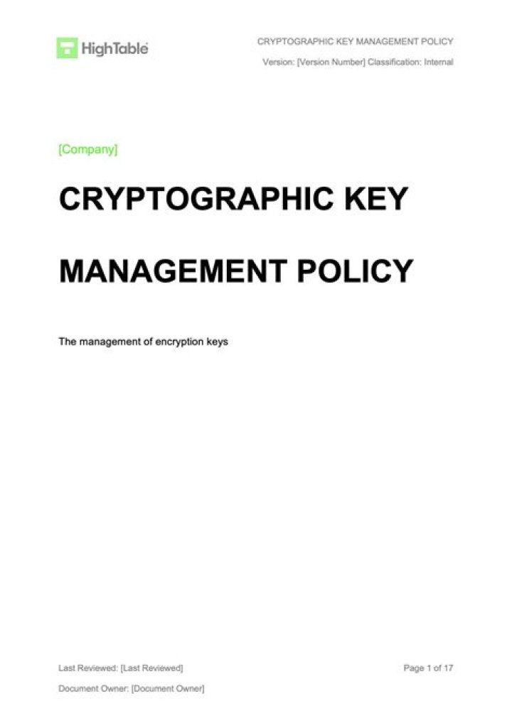 Encryption Key Management Policy PDF: Secure Your Data Access