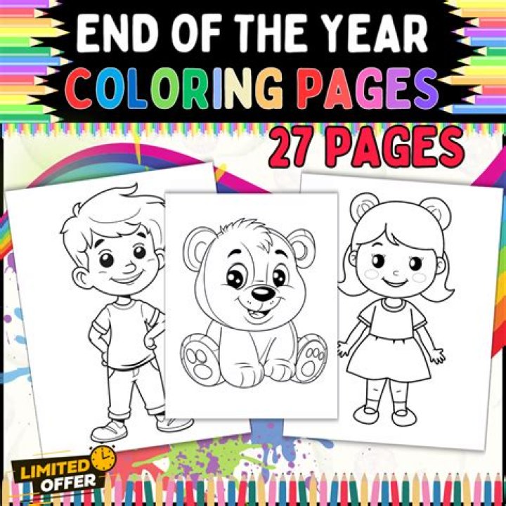 End of Year Coloring Sheets PDF – Free Printable Coloring Pages for Kids