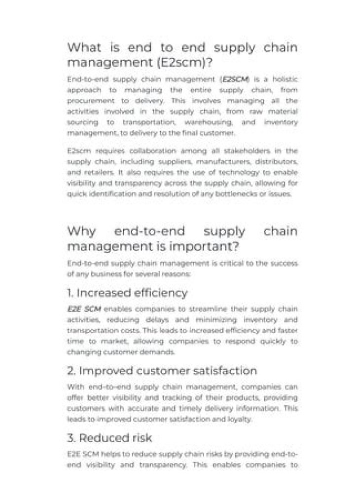 End-to-End Supply Chain Management PDF Guide: Optimize Your Operations