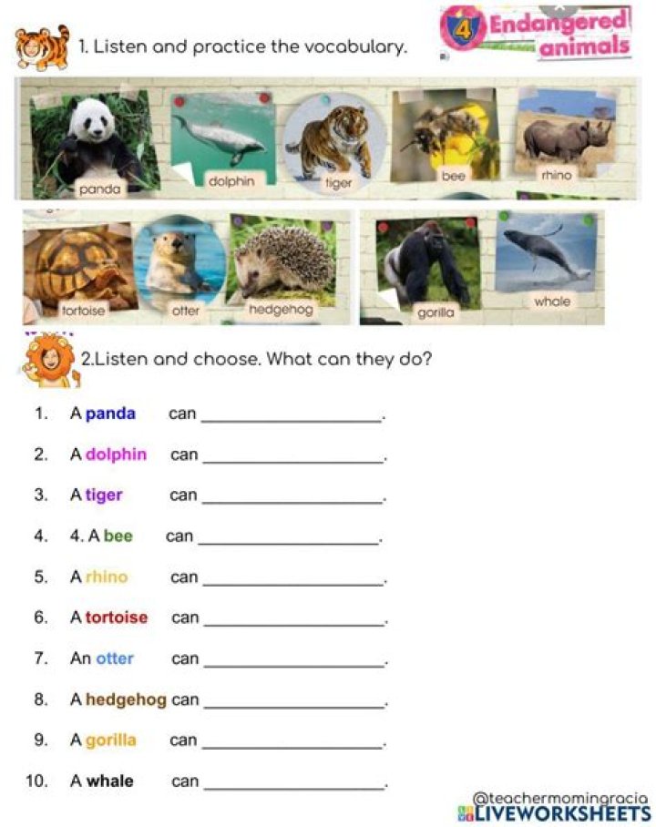 Endangered Species Worksheet PDF – Learn & Protect Wildlife