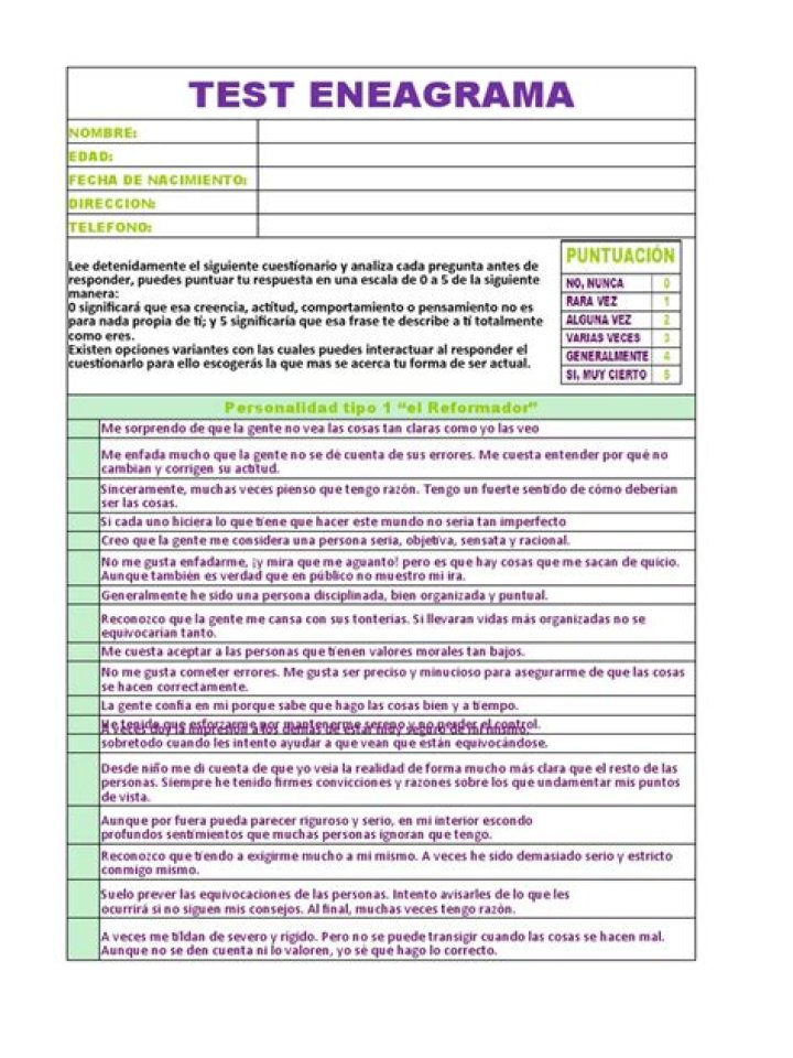 Free Enneagram Test PDF – Discover Your Personality Type