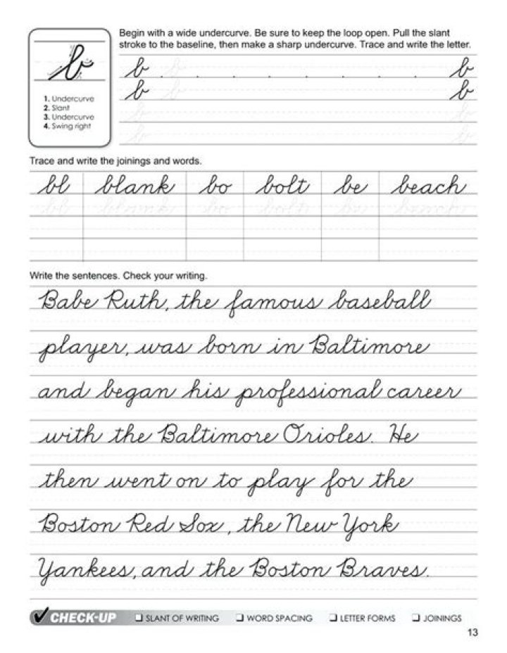English Cursive Handwriting Worksheets PDF – Free Printable Practice Sheets