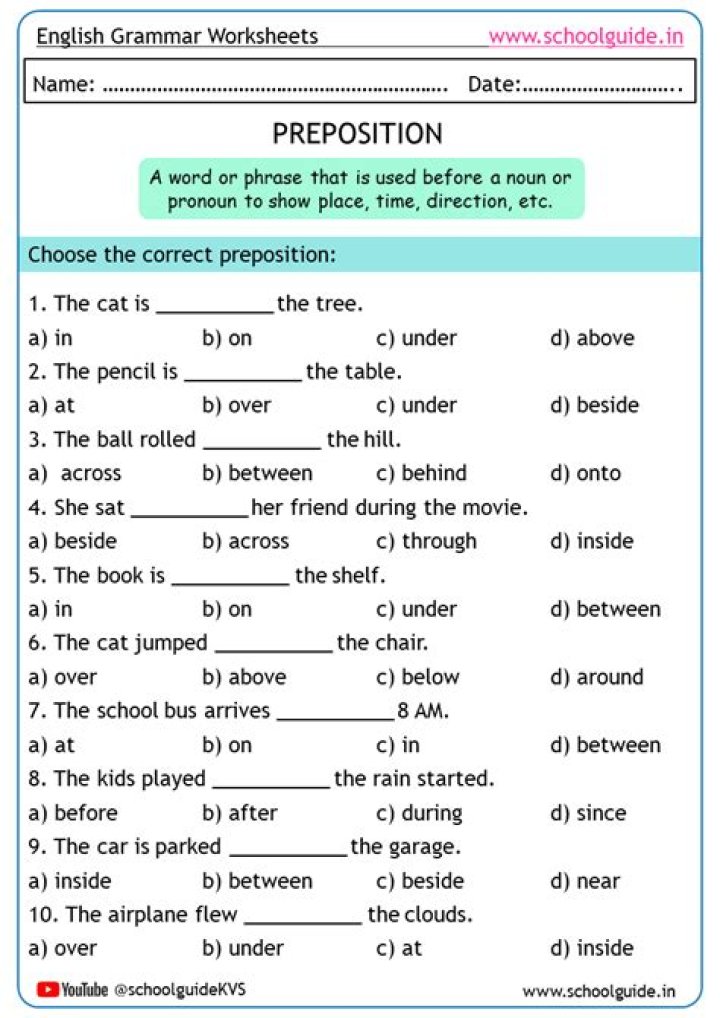 English Grammar Quiz for Class 6 with Answers PDF | Instant Practice