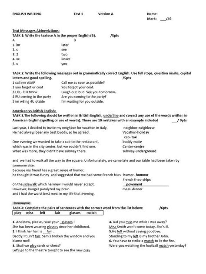 Free English Writing Test PDF – Improve Your Skills Today