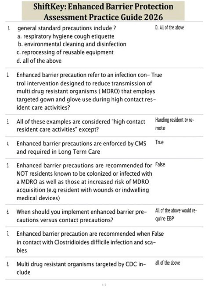 Enhanced Barrier Protection Assessment: ShiftKey Answers PDF – Free Download