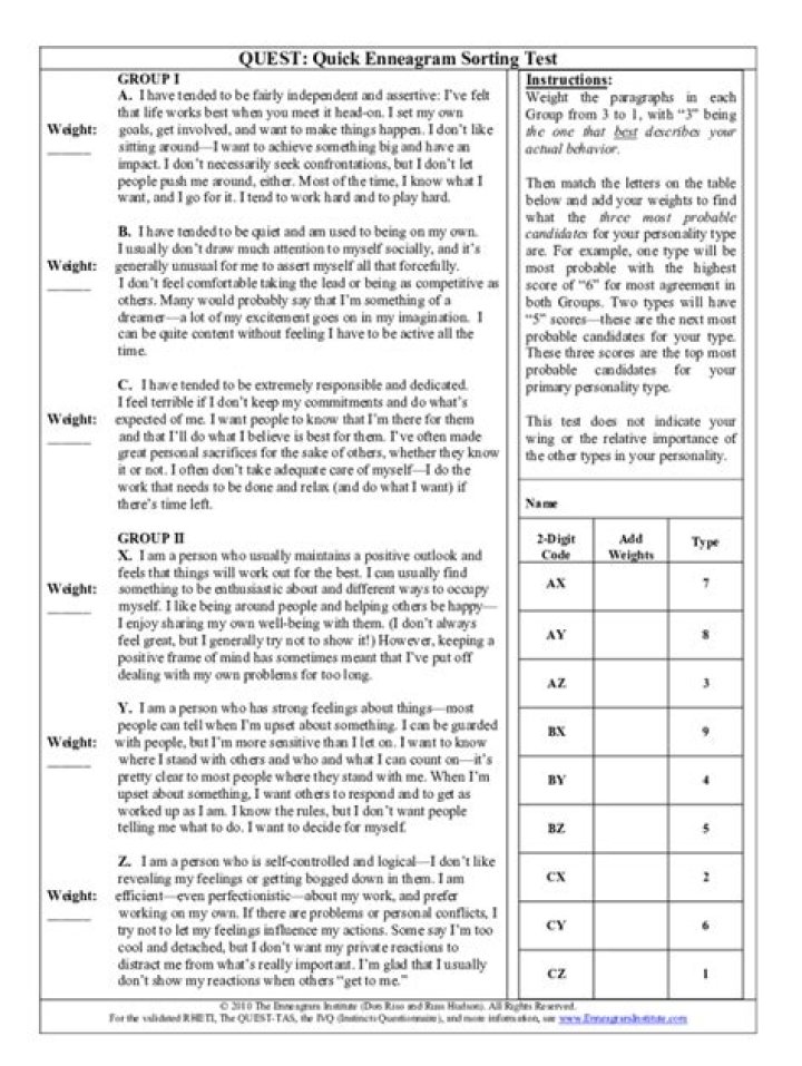 Complete Enneagram Test 144 Questions PDF – Instant Personality Insight