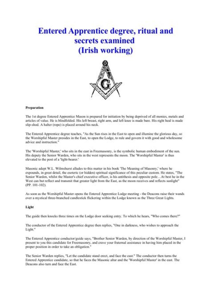 Entered Apprentice Questions and Answers PDF – Freemasonry Guide
