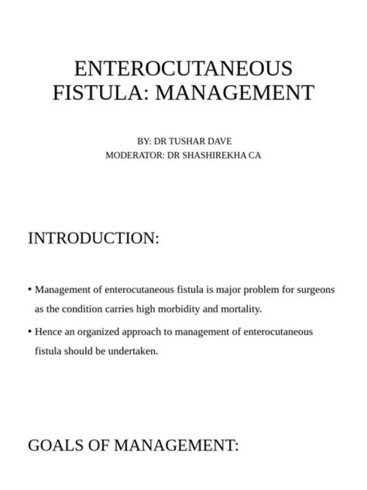Comprehensive Guide to Enterocutaneous Fistula Management PDF