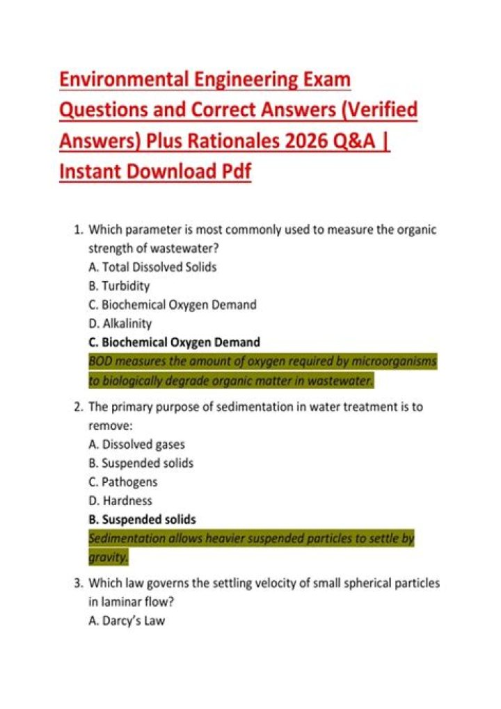 Environmental Engineering Questions & Answers PDF: Expert Study Guide