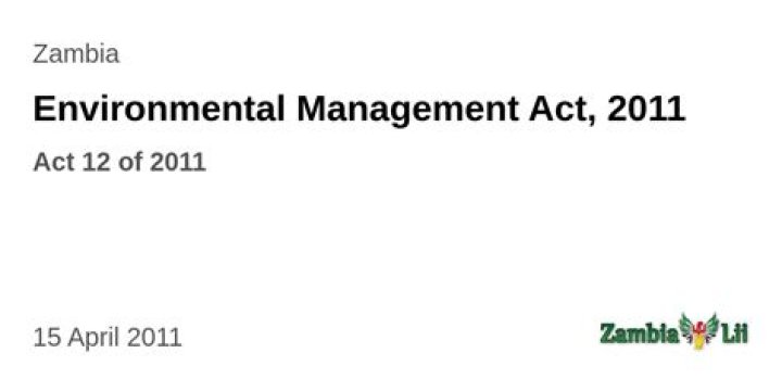 Environmental Management Act 2011 Zambia: Key Provisions & PDF Guide