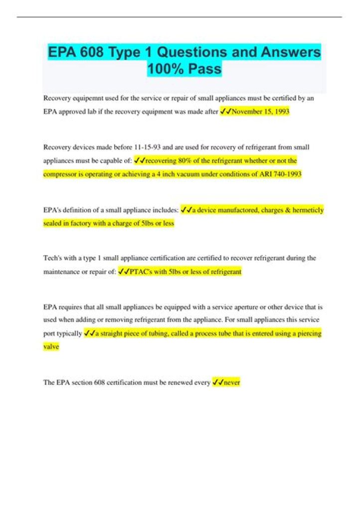Free EPA 608 Test Answers PDF – Study Smart Now
