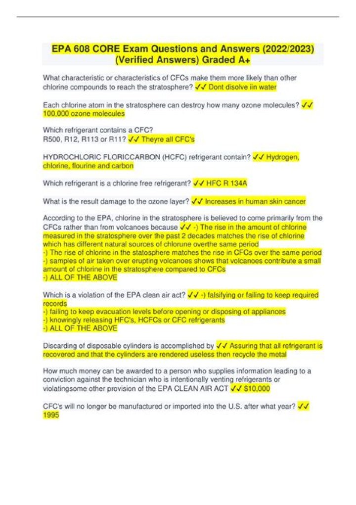 EPA 608 Test Answers PDF Quizlet: Free Study Guide