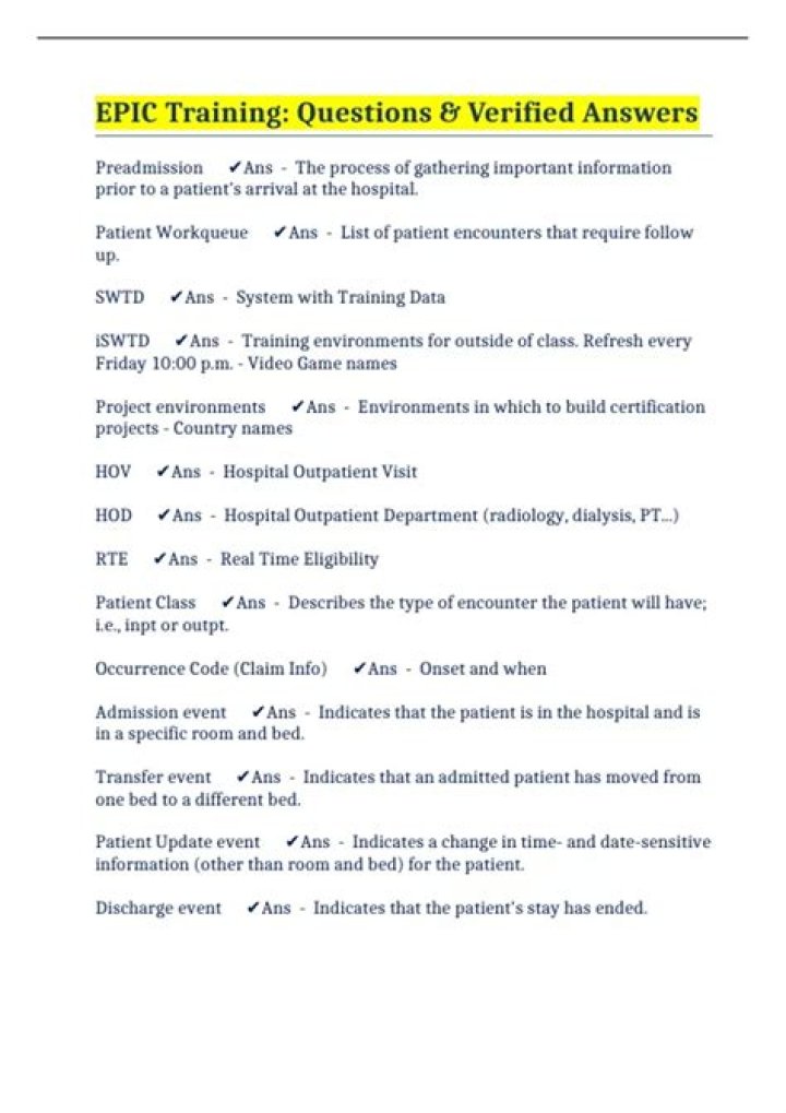 Epic Nursing Training Test Answers PDF: Master Your Exam
