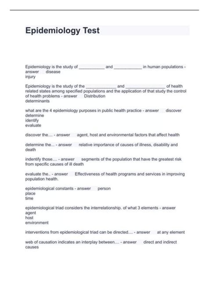 Epidemiology Test Questions and Answers PDF – Expert Study Guide